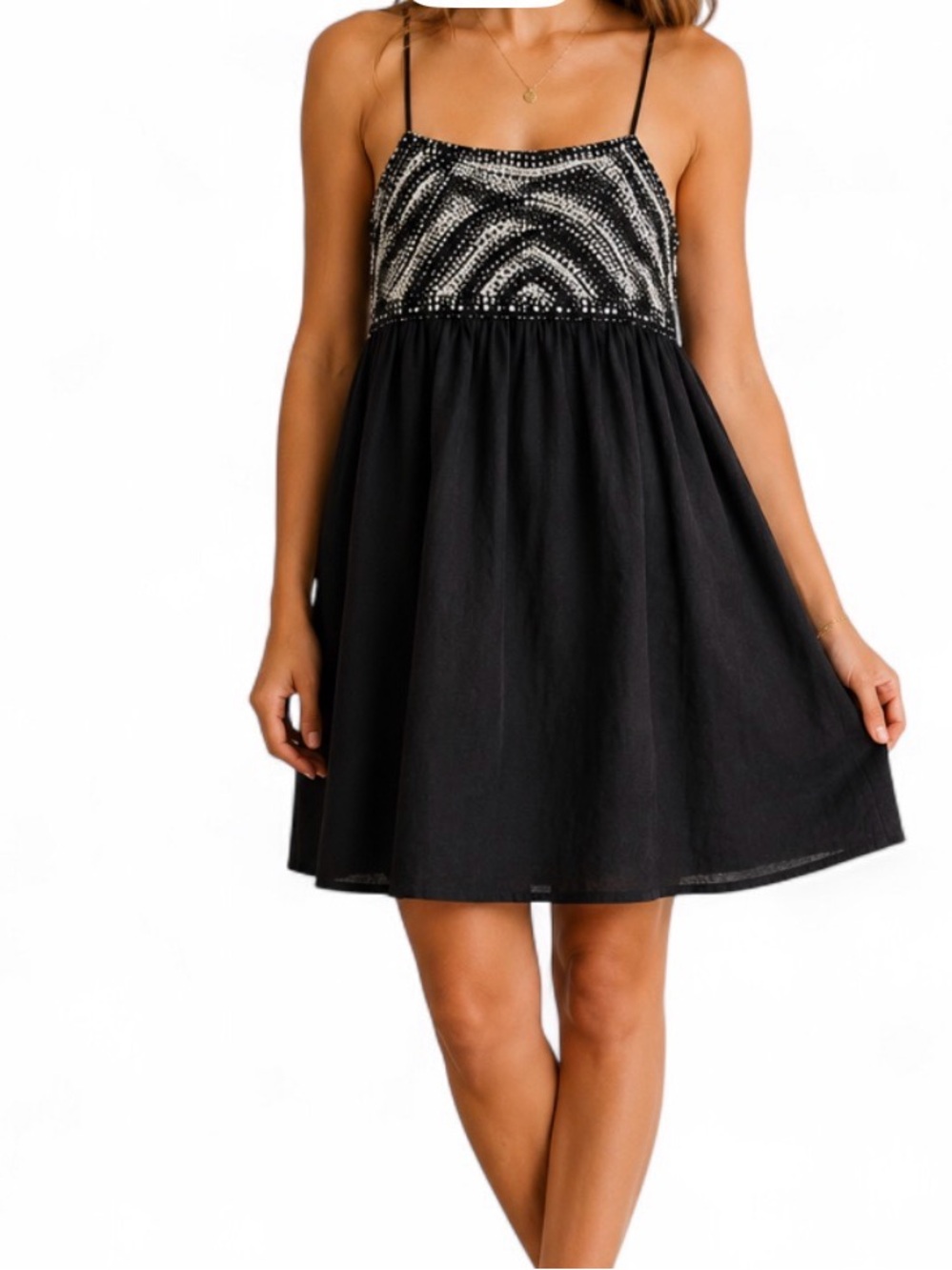 Zara Crochet and Linen Dress